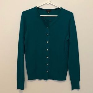 Teal Ann Taylor cardigan, full length sleeves